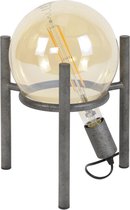 Vintage tafellamp Ø20 in zilverkleurig metaal