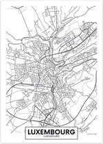 Canvas city map Luxembourg | 30X40cm
