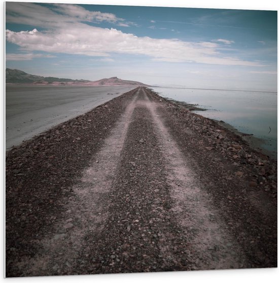 Forex - Weg van Steentjes om Zee - 100x100cm Foto op Forex