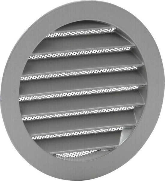 Schoonlooprooster Renson ronde schoepenrooster aluminium met muggengaas diameter 100 mm | bol
