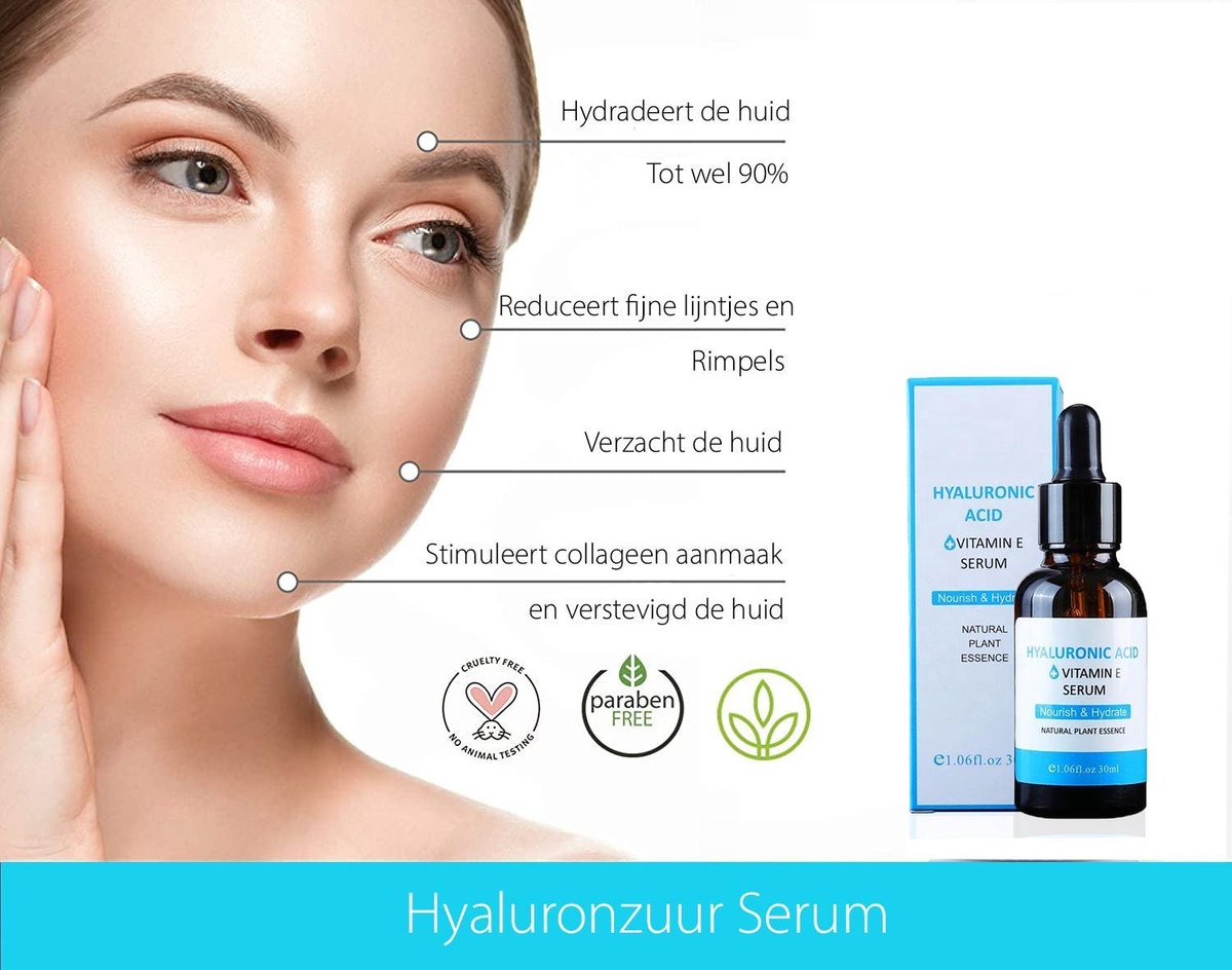 Hyaluronzuur Serum - Hyaluronic Acid Serum - Anti Aging - Anti Rimpel... | bol.com