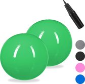 Relaxdays 2x fitnessbal 65 cm - gymbal - zitbal - yogabal - pilatesbal - pompje - groen