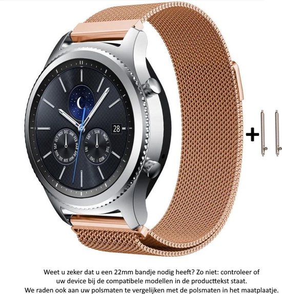 Bracelet milanais 22 mm en couleur argent rose pour Samsung, Asus, LG,  Kronoz, Seiko | bol.com