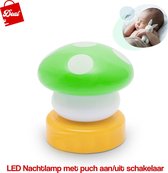 Deal LED Nachtlamp Met Push Aan & Uit Schakelaar - Groen Paddenstoeltje