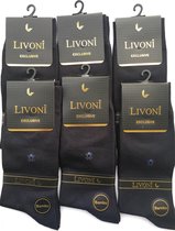 6 paar Livoni Bamboe Sokken Heren - Maat 40–44 - Zwart – Naadloze Sokken