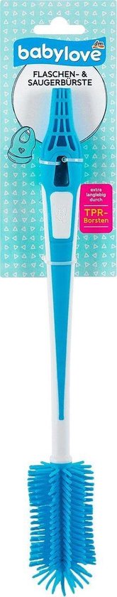 Babylove Bouteilles- et brosse à tétine - nettoie en douceur tous les matériaux - Jaune