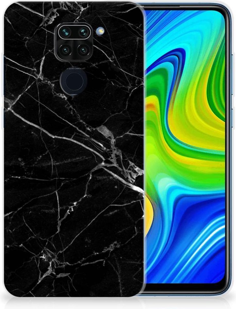Xiaomi Redmi Note9 TPU Siliconen Hoesje Marmer Zwart - Origineel Cadeau Vader