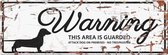 D&D Waakbord / Warning sign dachshund gb Wit 40x14cm