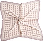 Dielay - Sjaal Silky Feel - 70x70 cm - Stippen / Polkadots - Paars en Wit