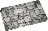 2x Rechthoekige placemats grijze stenen print 28 x 43 cm - Placemats/onderleggers - Keukenbenodigdheden - Tafeldecoratie