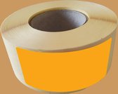 Blanco etiketten op rol - 70 x 35 mm rechthoek - oranje radiant