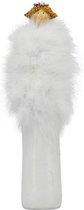 Engel Kerst wit met fluffy bont 29 cm