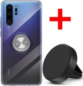 Huawei P30 Pro Backcover - Transparant - Soft TPU - Magnetisch voor Autohouder + Magneet
