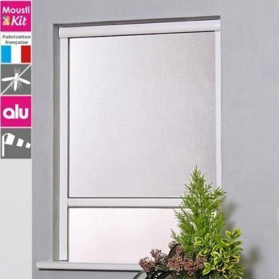 Aluminium oprolscherm voor raam L100 x H160 cm wit - MOUSTIKIT | bol.com