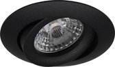 Spot Armatuur GU10 - Pragmi Uranio Pro - Inbouw Rond - Mat Zwart - Aluminium - Kantelbaar - Ø82mm - BES LED