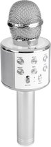 Kinder Karaoke Microfoon - Draadloos - Bluetooth Verbinding - Zilver Popster