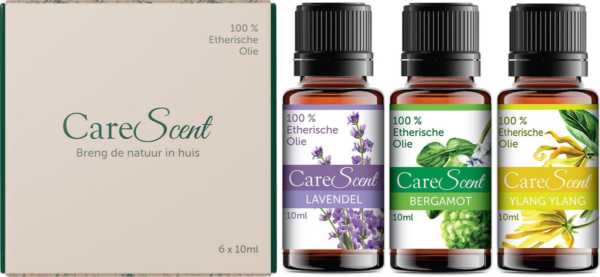 CareScent Total Relaxation Etherische Olie Bundel | Lavendel olie + Bergamot olie + Ylang Ylang olieset