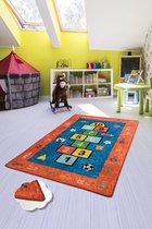 Nerge.be | Vloerkleed Kinderkamer | Hopscotch Red | Childrens Hinkelen Speelmat Slaapkamer Speelkamer woonkamer 100cm X 160cm (39.37 "X 63") Beste kindertapijten voor spelen - Rood