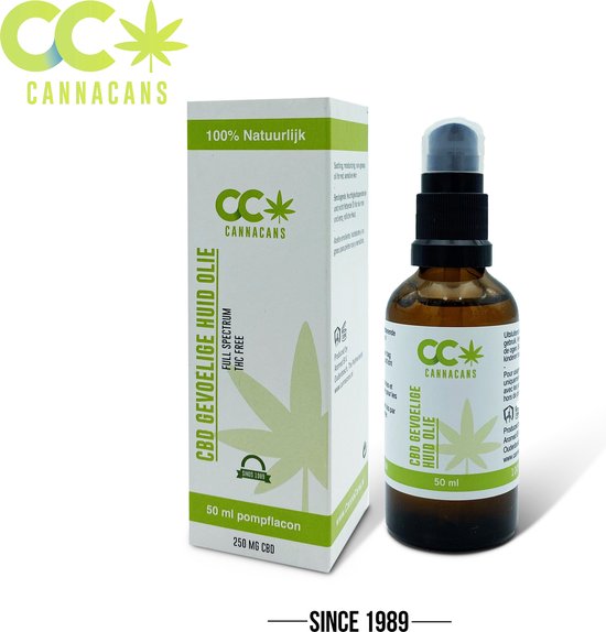 CannaCans® CBD Gevoelige Huid Olie – 250 mg CBD – 50 ML – Bio Oil – Vegan