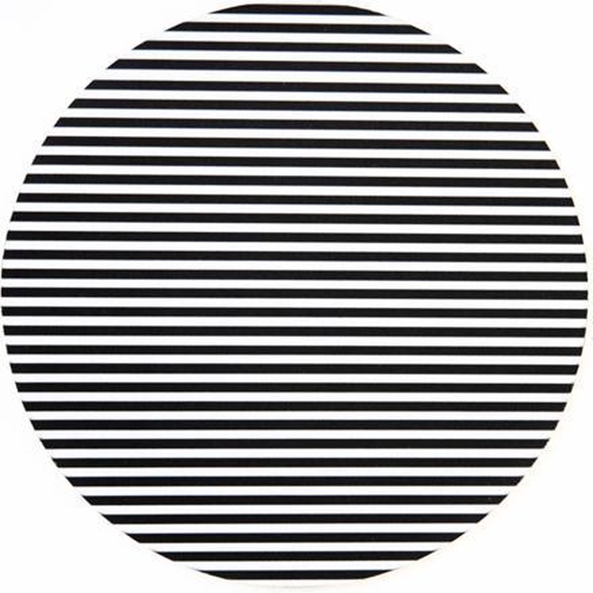 Computer - muismat smalle strepen zwart wit - rond - rubber - buigbaar - anti-slip - mousepad