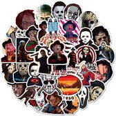 Horror film sticker mix - 50 stickers met oa Freddy Krueger, Child's Play, IT, Scream etc. Voor laptop, muur, deur, agenda etc.