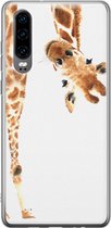 Huawei P30 hoesje - Giraffe - Soft Case Telefoonhoesje - Giraffe - Bruin
