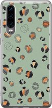 Huawei P30 hoesje - Luipaard baby leo - Soft Case Telefoonhoesje - Luipaardprint - Blauw