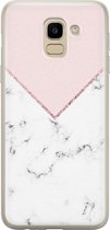 Samsung Galaxy J6 2018 hoesje siliconen - Marmer roze grijs - Soft Case Telefoonhoesje - Marmer - Roze