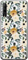 Huawei P Smart Pro hoesje - Lovely flowers - Soft Case Telefoonhoesje - Bloemen - Geel