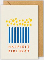 Wenskaart / Postkaart - Happiest birthday - Graphic Factory - 2delig