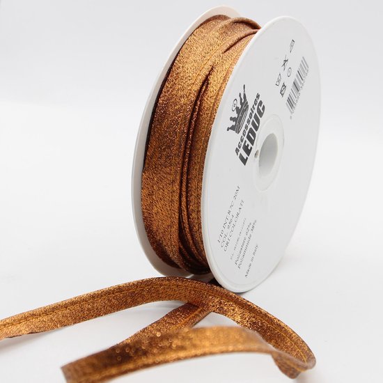 20 Meter LUREX PASPEL/PIPING Biaisband, Kleur KOPER 9564