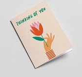 Wenskaart / Postkaart - Thinking of you - Graphic Factory - 2delig - 2 stuks