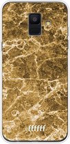 Samsung Galaxy A6 (2018) Hoesje Transparant TPU Case - Gold Marble #ffffff