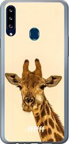 Samsung Galaxy A20s Hoesje Transparant TPU Case - Giraffe #ffffff