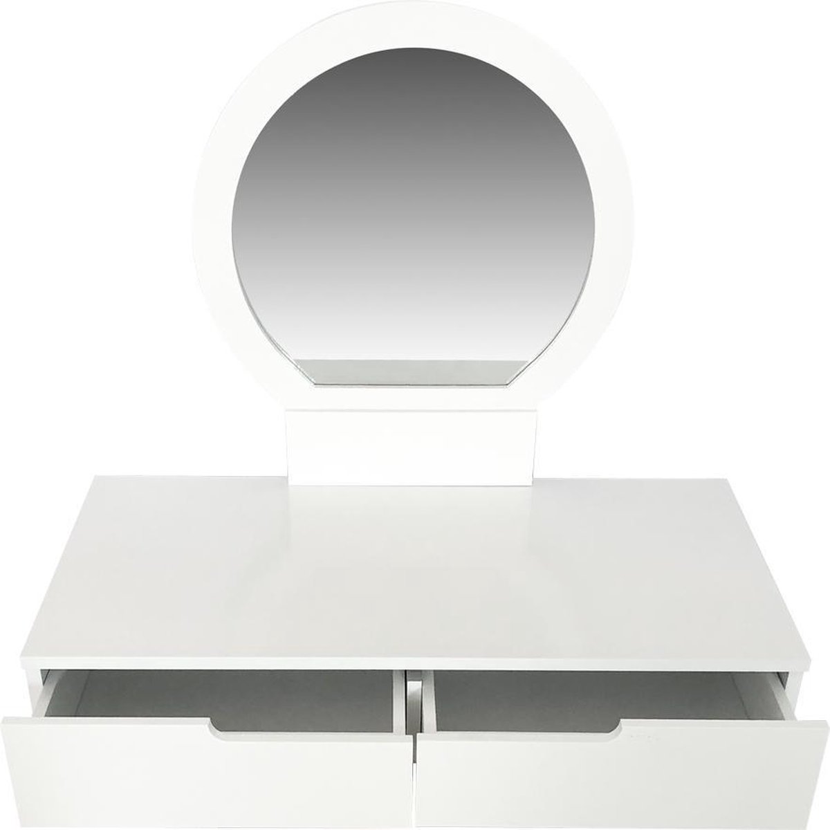 Coiffeuse suspendue blanche mat 1 tiroir avec miroir design blanc