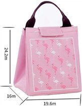 Termische tas voor het drage, van Brooddoos – Roze met Flamingo/ Lunchbox tas / Draagbare Lunch zak