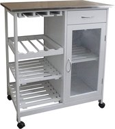 Happy Home HKD02-WEI Keuken trolly met RVS blad - Wit