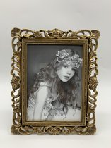 Fotolijst - antiek - rijk versierde barok spiegel - kunsthars goud - 13x18 cm