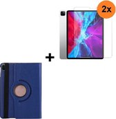 iPad Pro 2020 Hoesje + iPad Pro 2020 Screenprotector - 12.9 inch - Tablet Cover Case Blauw + 2x Screenprotector