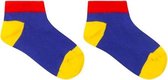Wilson's Paradise Kinder sneakersokken blauw rood en geel - Product Maat: 27-30
