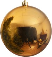 1x Grote gouden kunststof kerstballen van 25 cm - glans - Kerstversiering goud