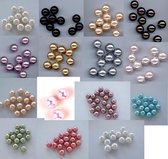 Set de perles en Verres - Rond - 12mm - 10 couleurs - Plus de 150 pièces!