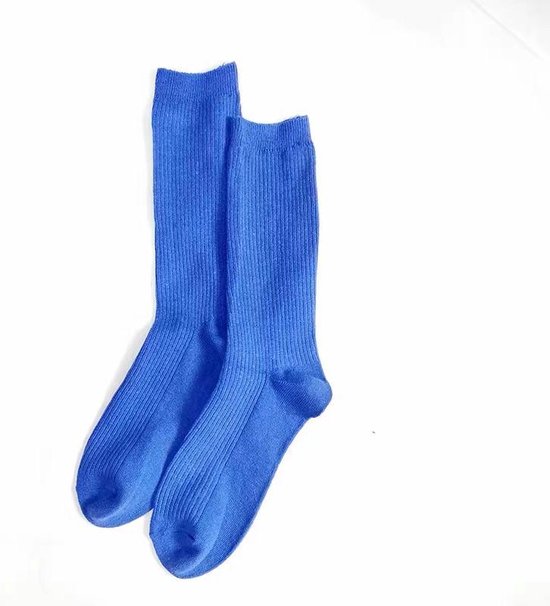 Afrekenen vitamine Onregelmatigheden Fliex - sokken - kobaltblauw - katoen - dames one size | bol.com