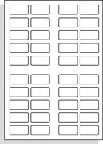 A4 Laserprinter etiketten - 40 x 20 mm rechthoek - glanzend wit - 100 vel per doos