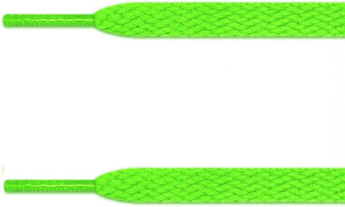 1 paar neon sportveters - platgeweven - 150 cm - voor sneakers en gymschoenen - 2 veters - fel groen