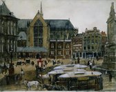 George Hendrik Breitner, Gezicht op de Dam te Amsterdam op canvas, 30 X 45 CM