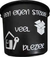 Cadeau emmer - Een Eigen Stekkie - 12 liter - zwart - cadeau - geschenk - gift - kado - housewarming
