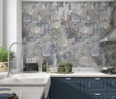 Keukenwand met print - Baksteen / Beton / Tegel - Achterwand – 200 x 50 cm