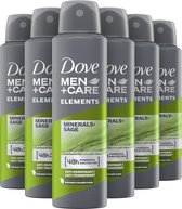 Dove Men+Care Elements Minerals & Sage Anti-Transpirant Deodorant Spray - 6 x 150 ml - Voordeelverpakking