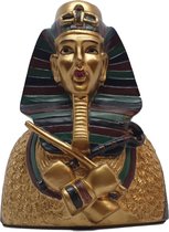Toetanchamon beeld decoratie – Egyptische Farao Tutankhamun beeldjes 12,5 cm hoog polyresin materiaal | GerichteKeuze